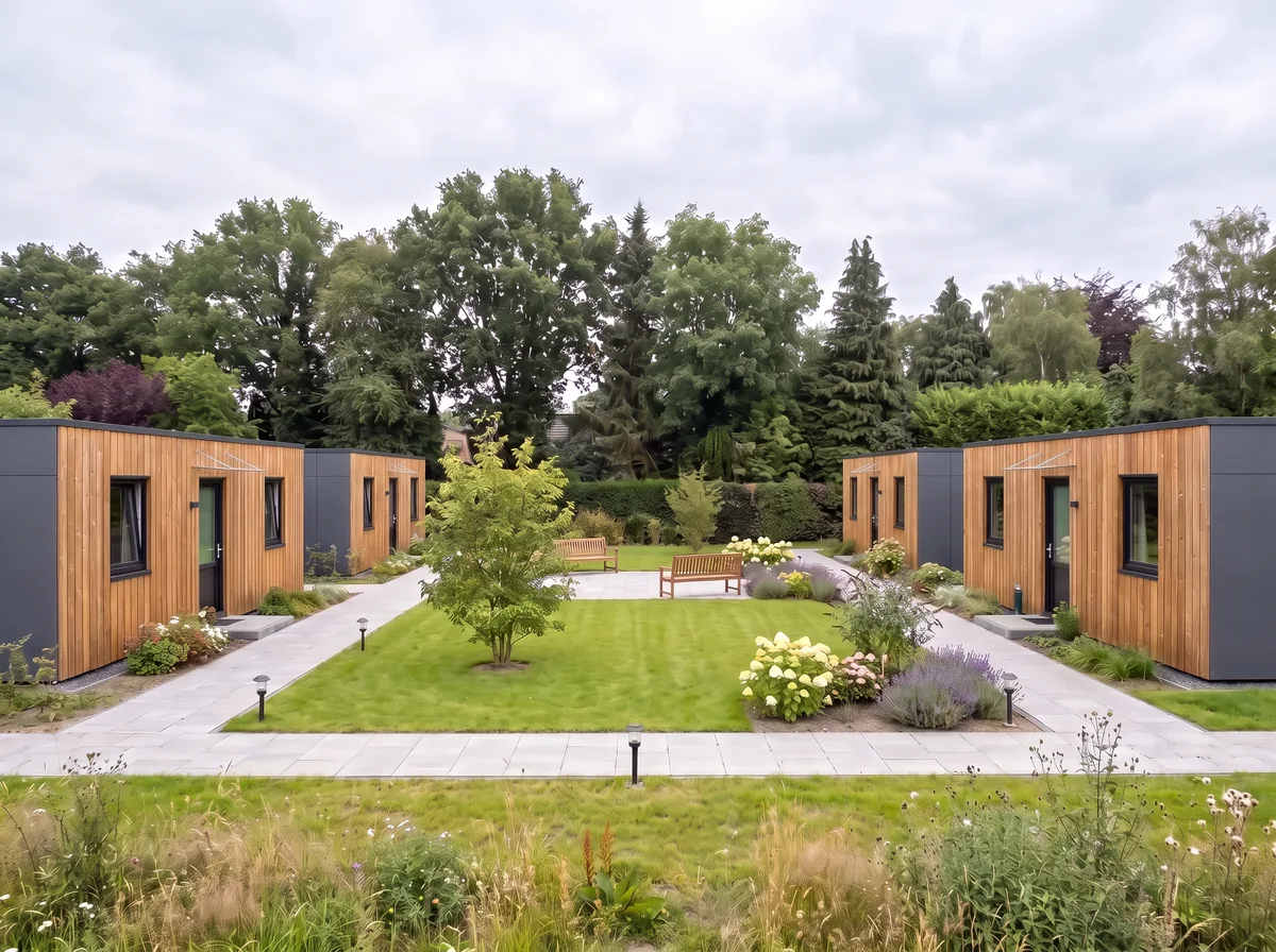 Gelijkvloerse zorgwoning van twee gekoppelde units met drempelloos terras en leuning